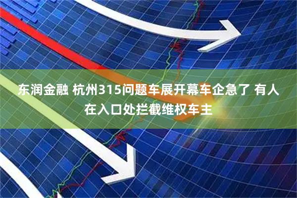 东润金融 杭州315问题车展开幕车企急了 有人在入口处拦截维权车主