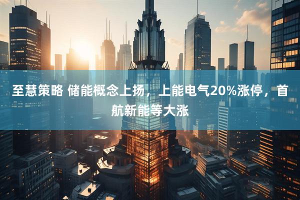至慧策略 储能概念上扬，上能电气20%涨停，首航新能等大涨