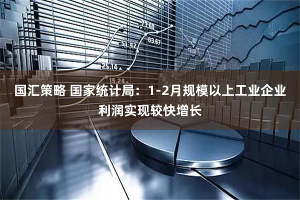 国汇策略 国家统计局：1-2月规模以上工业企业利润实现较快增长